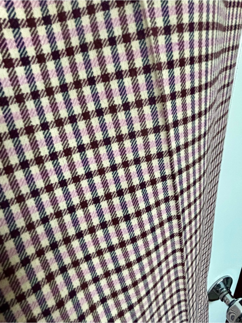 Cinq a sept Cream, Brown, and Pink Checked Trousers - Picture 5 of 5